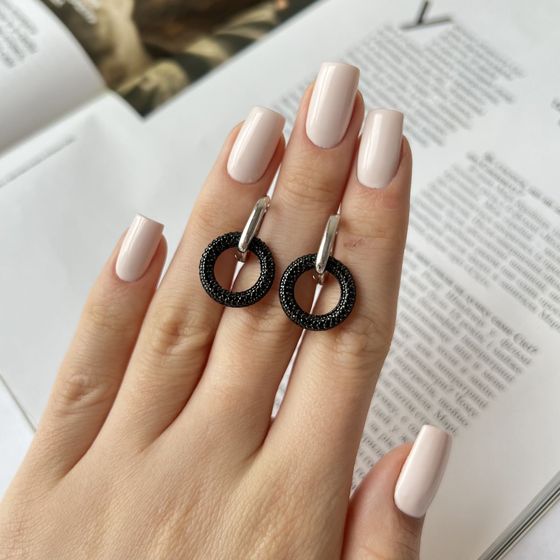 Срібні сережки з фіанітами