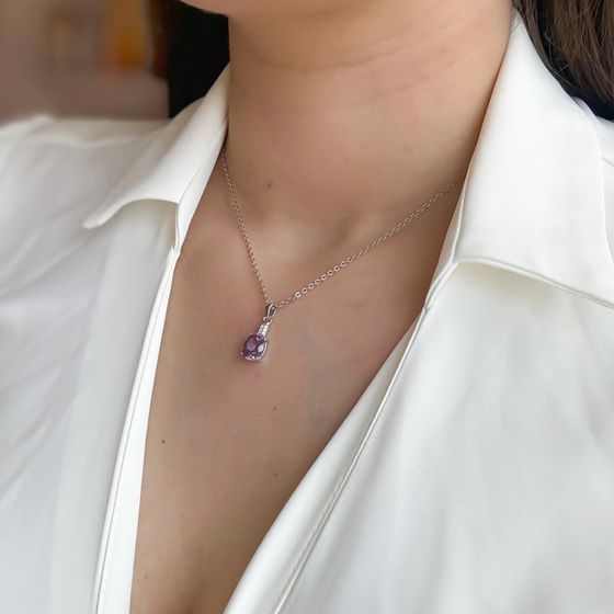 Silver pendant with a 3.411ct alexandrite