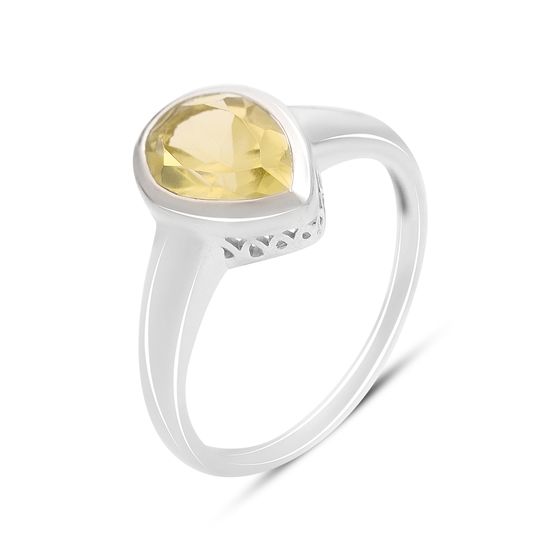 Срібна каблучка із зеленим кварцом 1.735ct