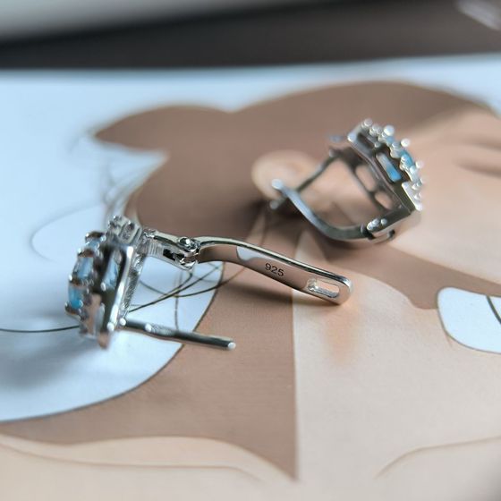 Срібні сережки з топазом 3.86ct