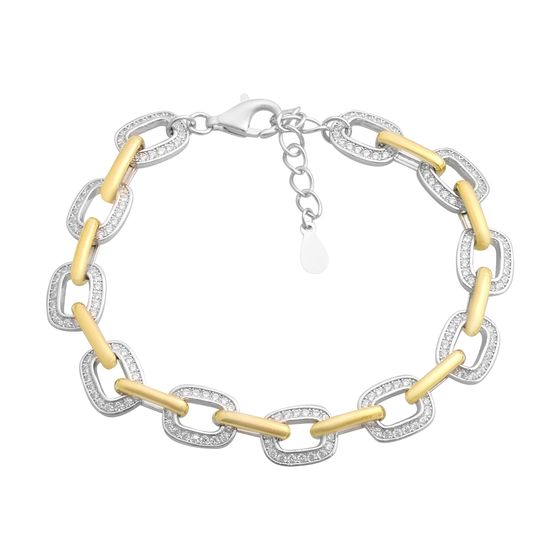 Silver bracelet with phianites