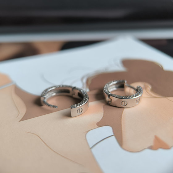 Silver earrings with 0.44ct phianites