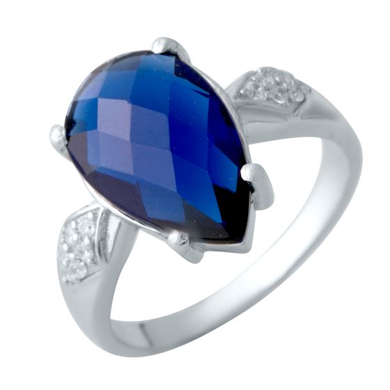 Срібна каблучка із сапфіром nano 4.06ct