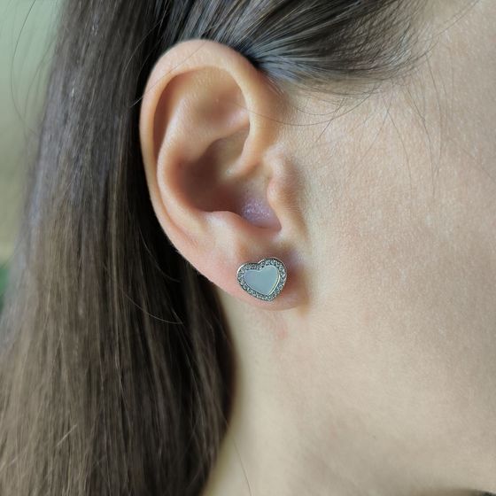 Срібні сережки з перламутром