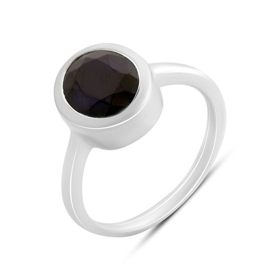 Silver ring with sapphire 2.963ct