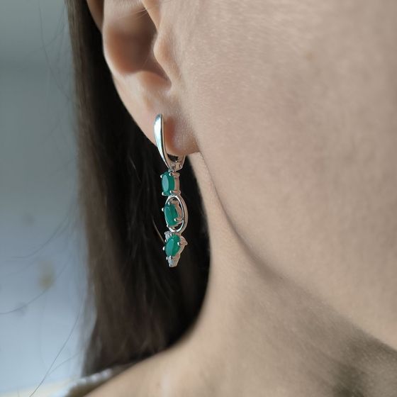 Срібні сережки з агатом 2.76ct