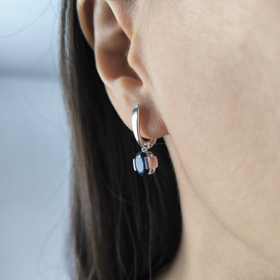 Срібні сережки з сапфіром nano 1.825ct