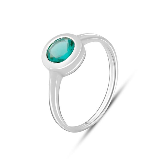 Серебряное кольцо с изумрудом nano 0.625ct