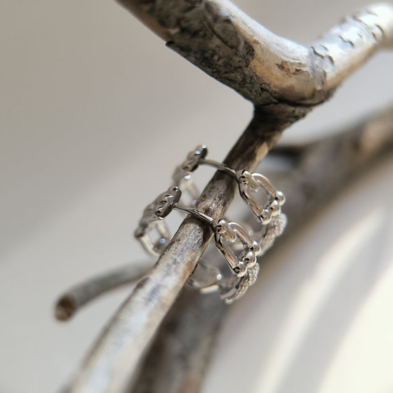 Silver earrings with cubic zirconia