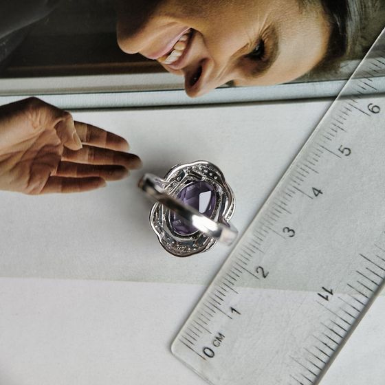 Срібна каблучка з олександритом 8.513ct