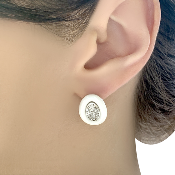 Срібні сережки з керамікою