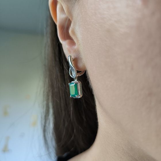 Срібні сережки з агатом 3.688ct