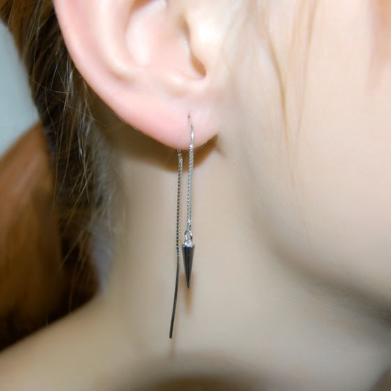 Silver earrings without stones