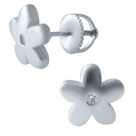 Срібні сережки з фіанітами