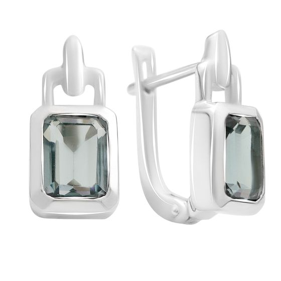 Серебряные серьги с топазом Лондон Блю 2.883ct