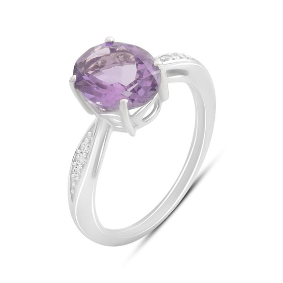 Silver ring with amethyst