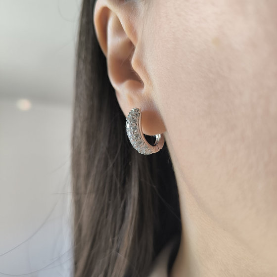 Silver earrings with cubic zirconia