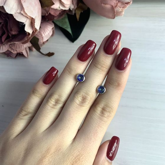 Срібні сережки з містик топазом 0.73ct