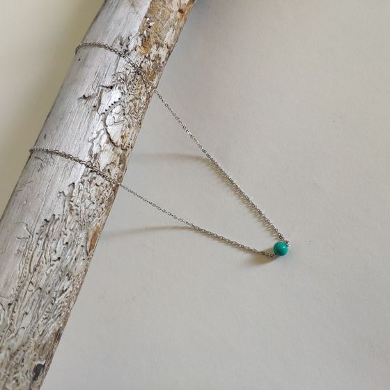 Срібне кольє з бірюзою