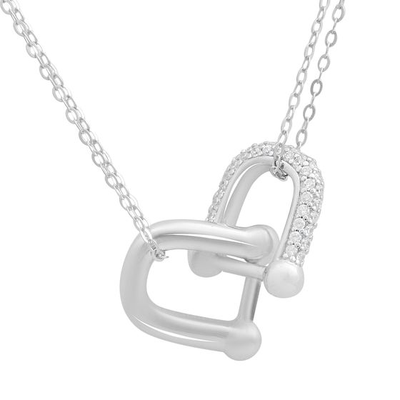 Silver necklace with phianites