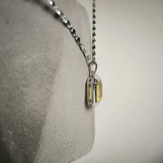 Серебряная подвеска с цитрином nano 3ct