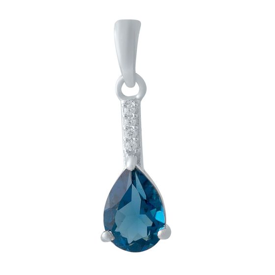 Серебряная подвеска с топазом Лондон Блю 1.668ct