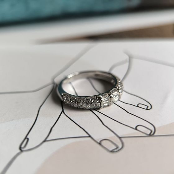 Silver Ring with Fianites