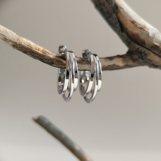 Silver earrings without stones