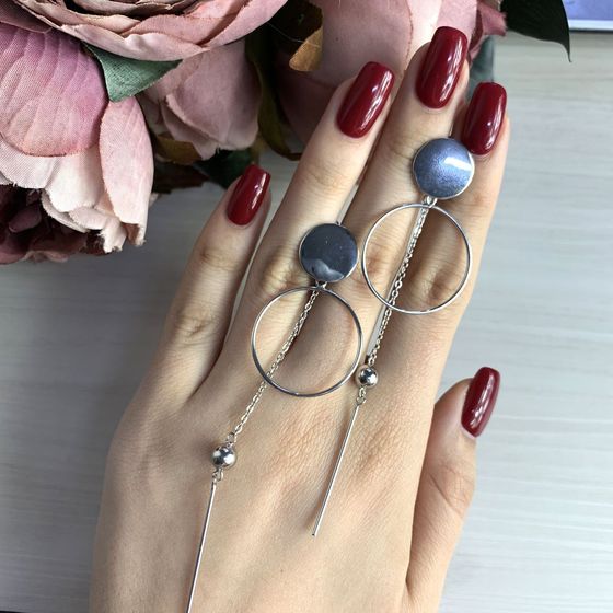 Silver earrings without stones