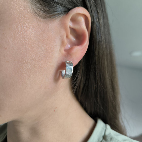 Silver earrings without stones