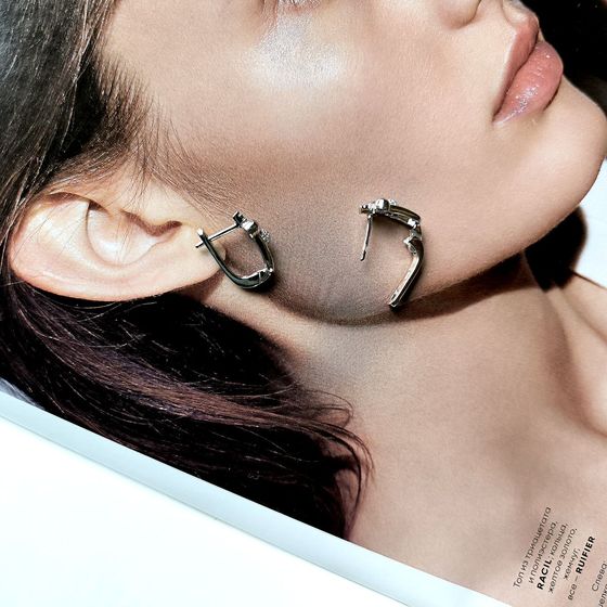 Срібні сережки з фіанітами