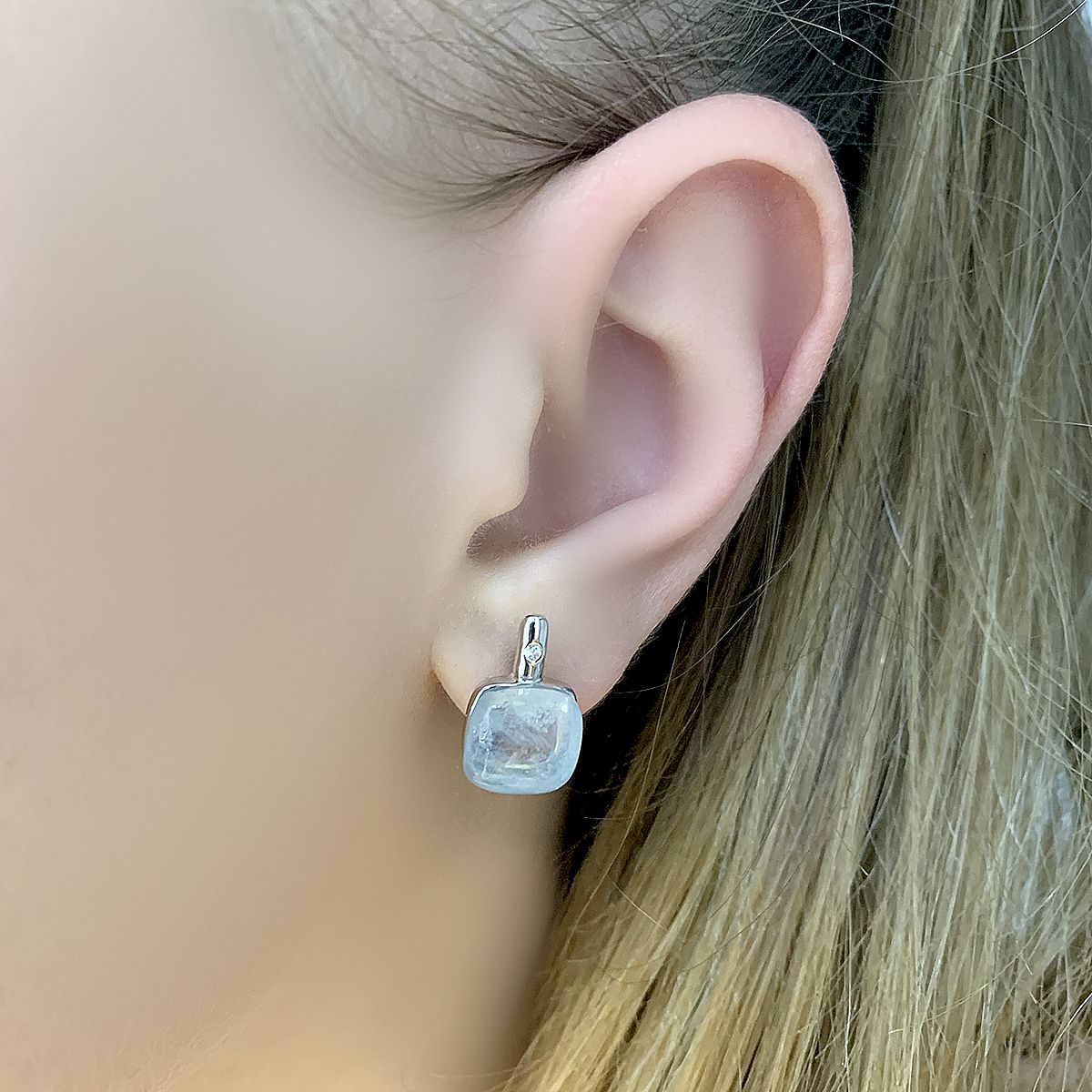 Серебряные серьги с аквамарином