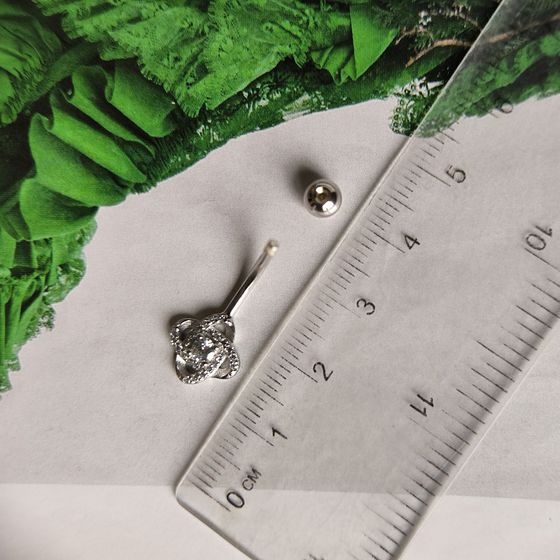 Silver piercing with phianites