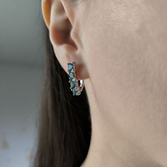 Срібні сережки з містичним топазом 1,752 карата