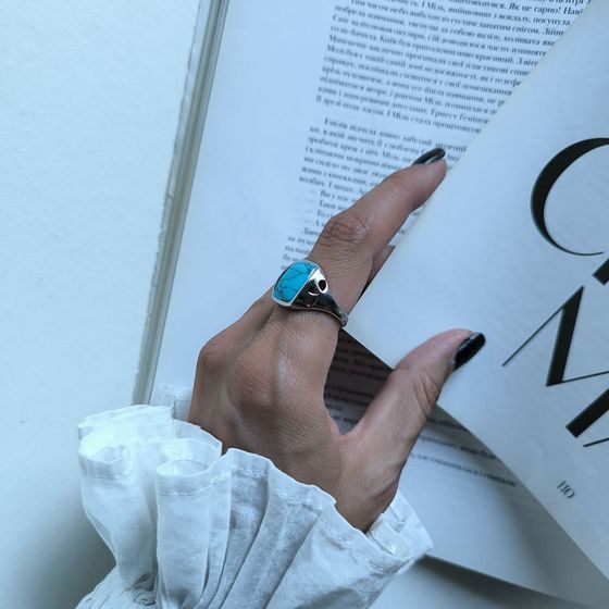 Silver ring with turquoise