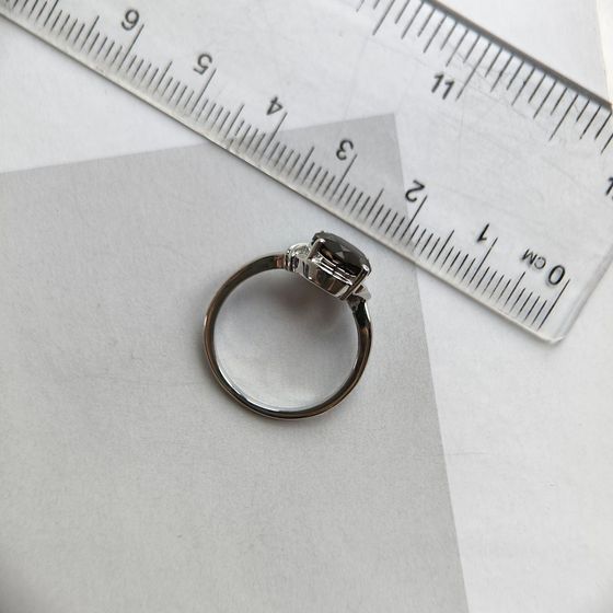 Срібна каблучка з раухтопазом (димчастим кварцом)