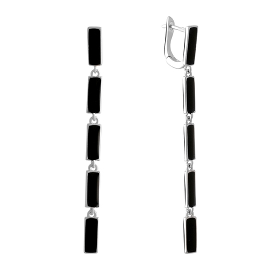 Silver earrings with yemallu