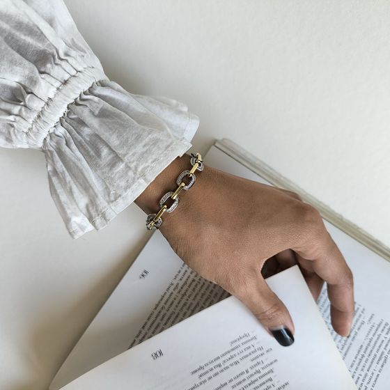 Срібний браслет з фіанітами