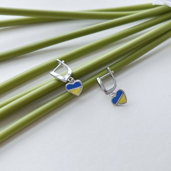 Срібні сережки з емаллю