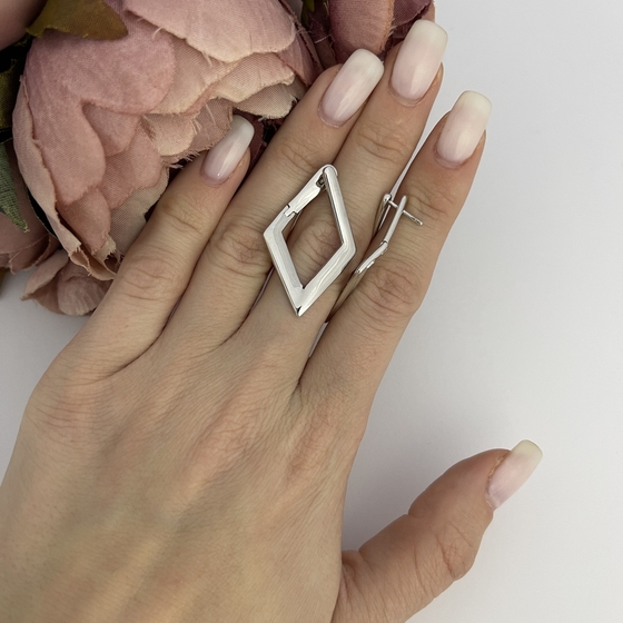 Silver earrings without stones