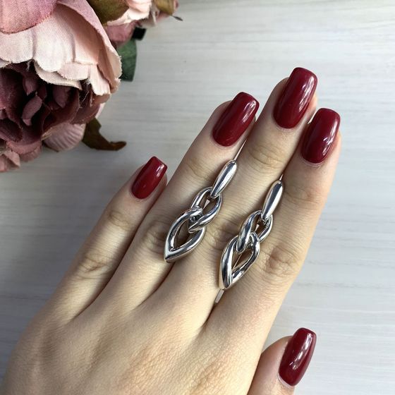 Silver earrings without stones