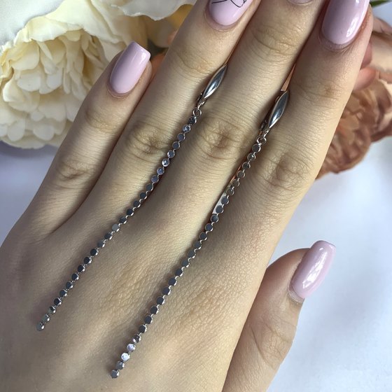Silver earrings without stones