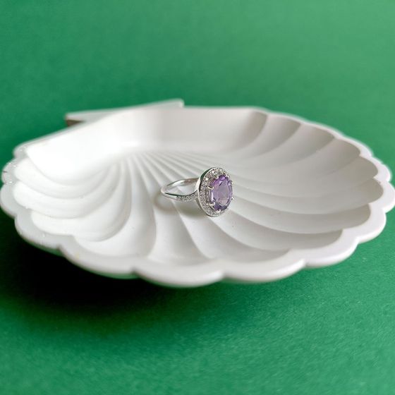 Срібна каблучка з аметистом 2.627ct