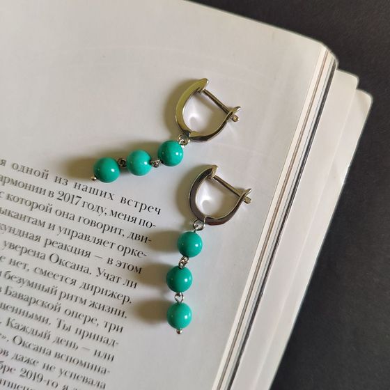 Silver earrings with turquoise