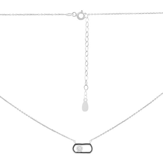 Silver necklace with cubic zirconia