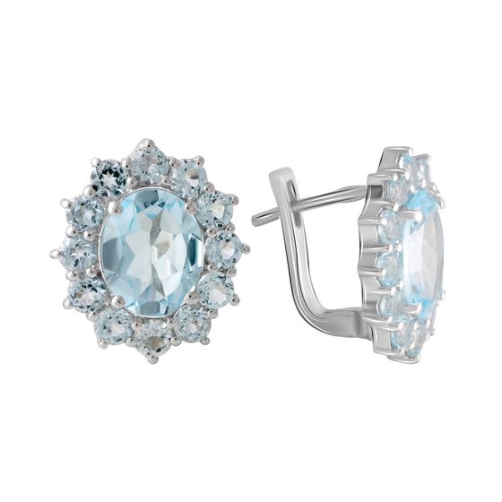 Серебряные серьги с топазом 8.42ct