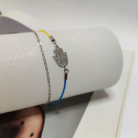 Silver bracelet with phianites