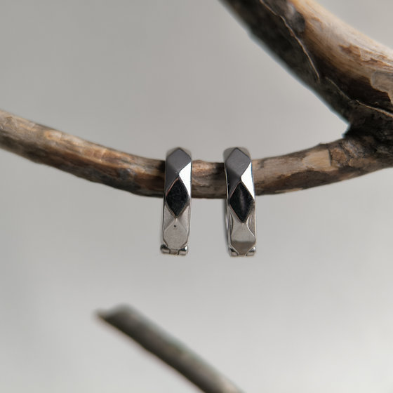 Silver earrings without stones