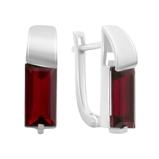 Silver earrings with garnet nano 4.351ct