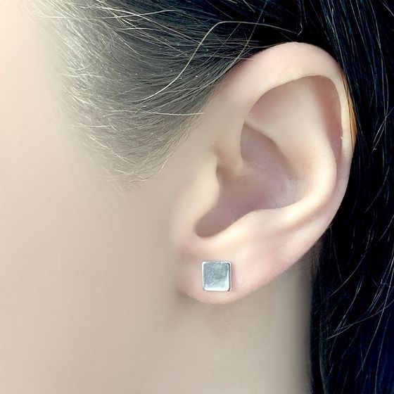 Silver earrings without stones